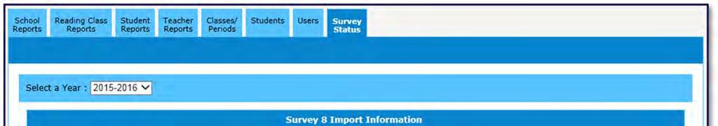 SURVEY STATUS To automatically populate class rosters and student data into the PMRN,