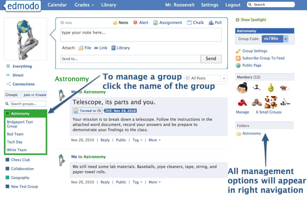 Change passwords, add members to a group, or archive an Edmodo group when the semester ends, all with our simple tools for managing your groups.