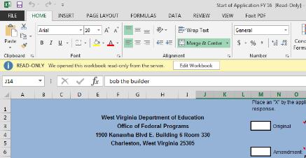 it to the One Drive Submission to the West Virginia Department of Education Applications will be distributed on One Drive this year.