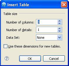 You start by inserting a table element, then you insert data elements in the table. 1.