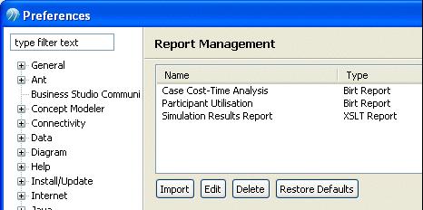 Customizing Simulation Preferences 65 4. Expand Simulation and click Report Management.