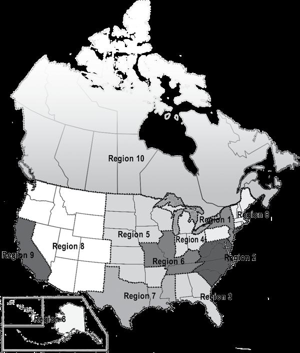 Regions For the AMC 10 & AMC 12 Listed below are the eleven regions into which Canada and the USA are divided.