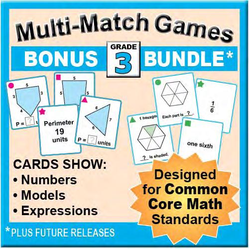 5 How can you USE GAMES to help students meet the goals? Multi-Match Math Games BUNDLE OVERVIEW This bundle includes 12 card sets aligned to key Grade goals.