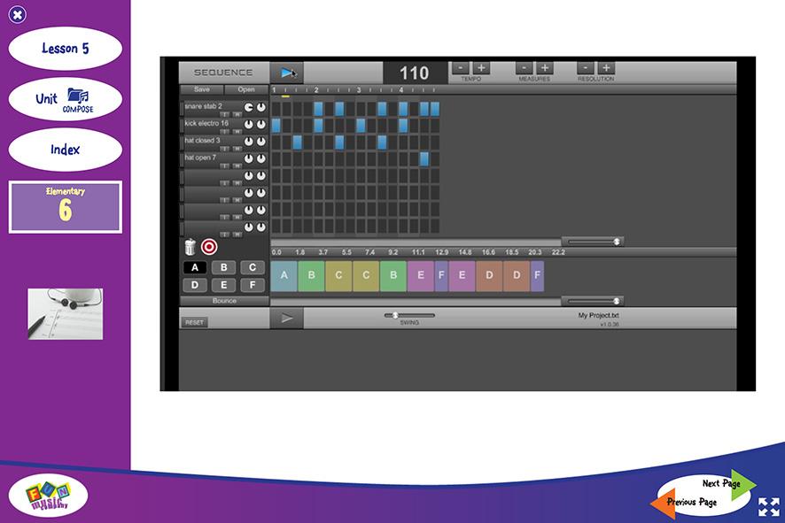 If they click on the track name, they can change the sounds. This little drum sequencing tool is actually quite a bit more complex than we explain in the video.