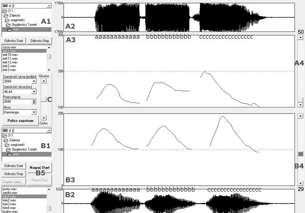 Application We developed a simple tool for speech intonation learning. Fig. 7.