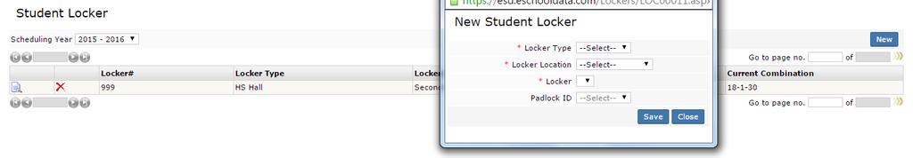 Assign a New Student Locker On the New Student Locker screen, select the Locker Type,