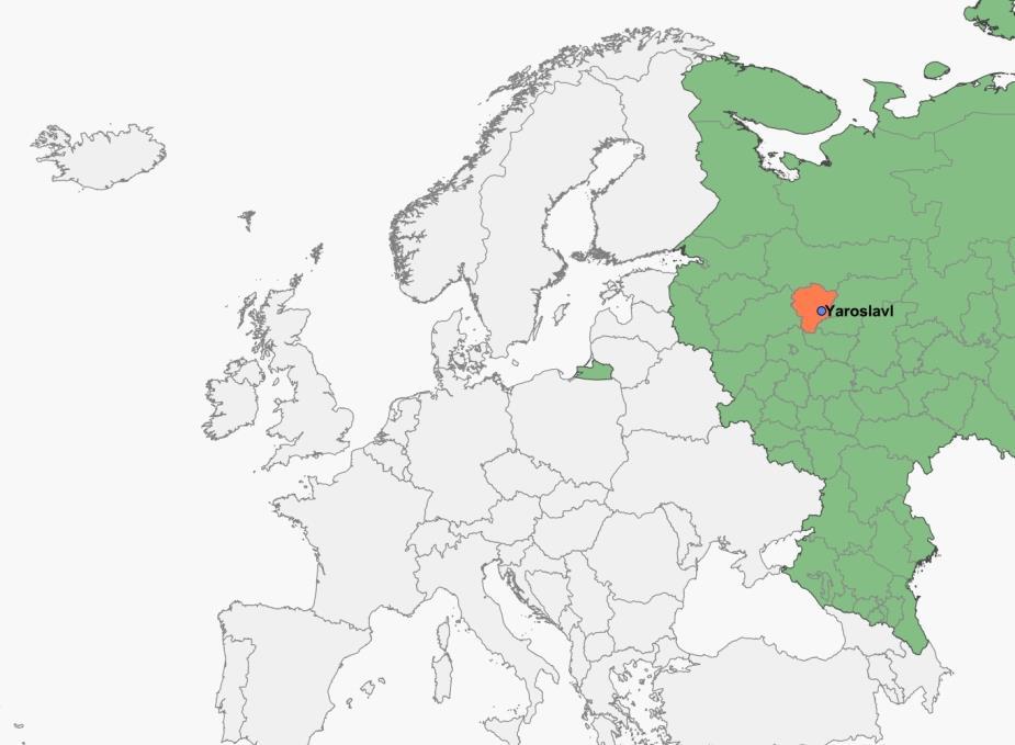 YAROSLAVL REGION THE HEART OF RUSSIA AREA - 36,400 sq. km. POPULATION - 1.
