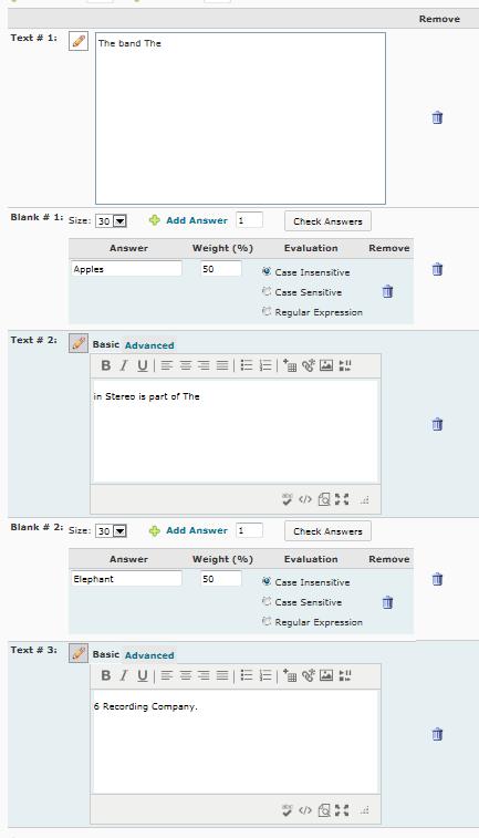 8. Fill in the Blank: Important Features 18 a. Setting up a question: D2L allows you to put the question blank or blanks wherever you wish in the question statement.