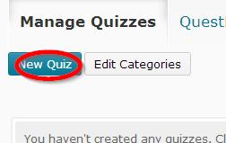Creating a New Quiz 2 1. Go into your course and click Quizzes in the navigation bar. 2. Click New Quiz. 3. Give the quiz a title and choose any options you might want on the page to the right.