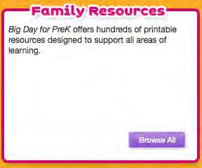 Family Resources The Family Resources panel offers parents access to seven types of learn-athome resources.
