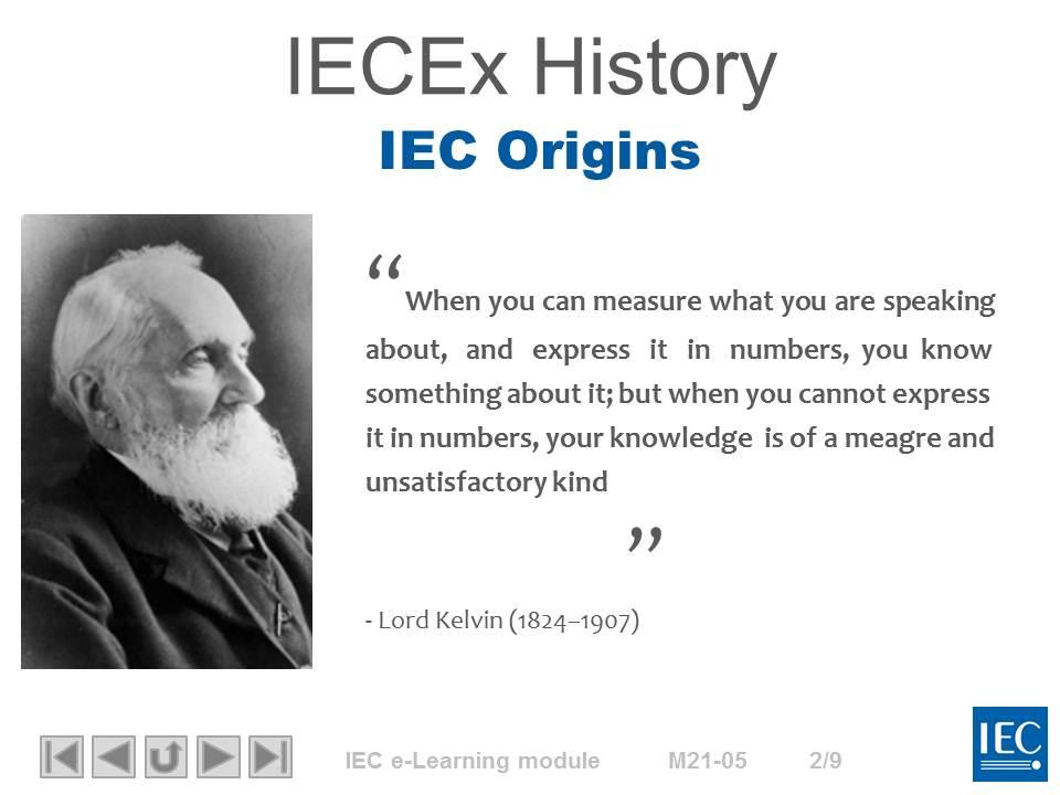 Lord William Thomson Kelvin was the founding father of the IEC.