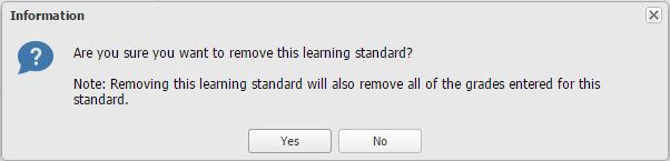 previously-associated Learning Standard from an assignment.