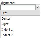 which fields to display, and set the Font, Size, Decoration and Alignment of