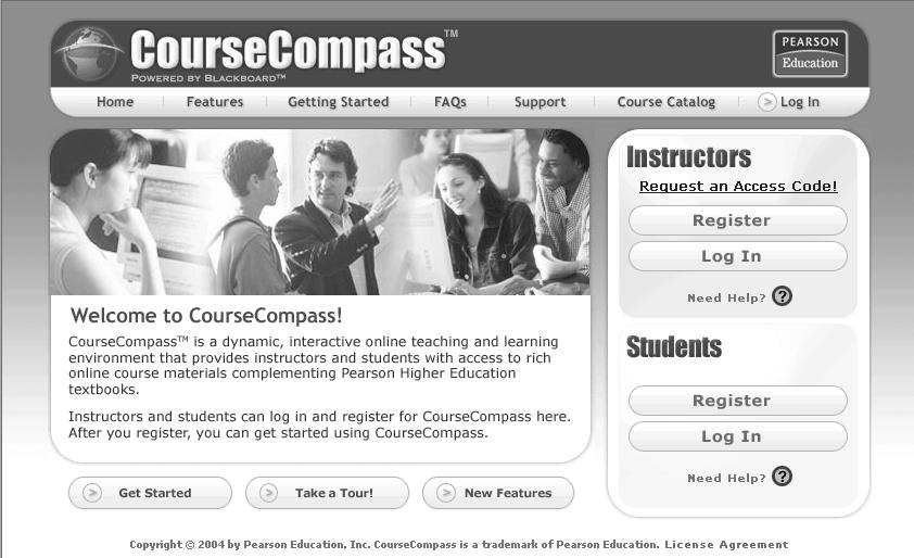 Step 2. Registering for CourseCompass Before you begin Before you begin, be sure that you have an instructor access code (see Step 1.