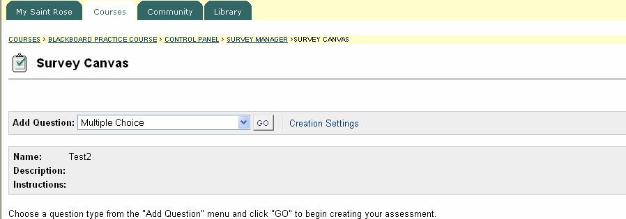 Go to Assignments (or any content area, such as Course Document, you d like to post your test). 3.
