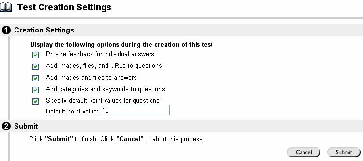 If you specify default point values for questions, you don t have to insert point value for each question after you