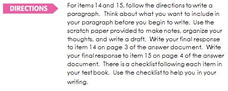 When all students have finished question 13, you may want to provide a short break before progressing onto items 14 and 15.