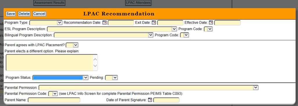EOY LPAC Recommendation estar Screen # 9 It needs to be completed. It needs to be completed. It does not need to be completed.