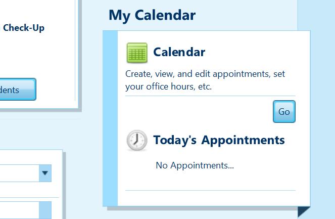 16. My Calendar allows you to create, edit and view appointments.