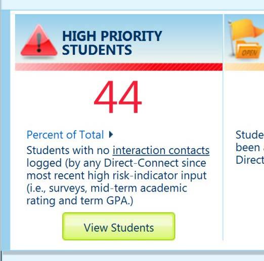 Student interaction contacts include: in person meetings with students, phone conversations with students, an email received