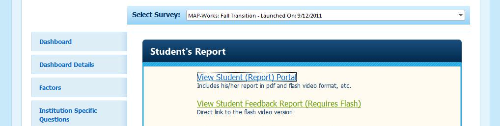 14. You can also view the interactive student report by following the