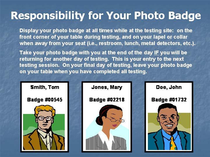 When you have received your photo badge, clip it to your shirt pocket or collar so that it is prominently displayed, then proceed up the escalators to the Mezzanine Level for security clearance