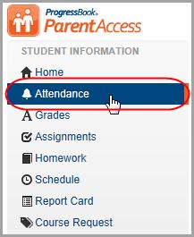 Attendance. Attendance Option on Navigation Bar 2.