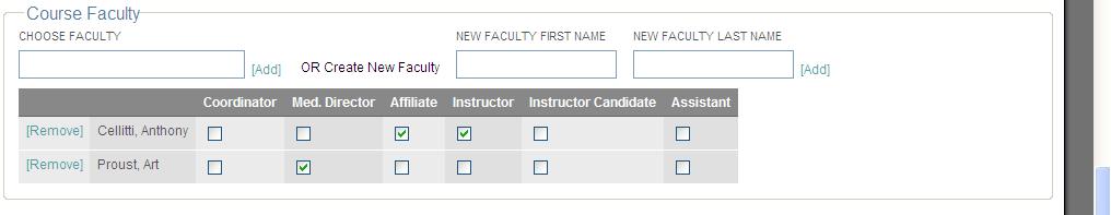 5. Add / Edit Course Faculty ITLS International Trauma Life Support 1. Enter an existing faculty member or select from an existing list. a. Enter the faculty member s name.