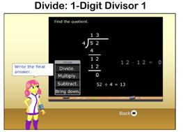 Small steps: Long division (1) Long division (2) Long division (3) Long division (4) Topic: Four Operations (Part 2) Activity: Divide: 1-Digit Divisor 1 Divide a 2-digit number by a 1-digit divisor