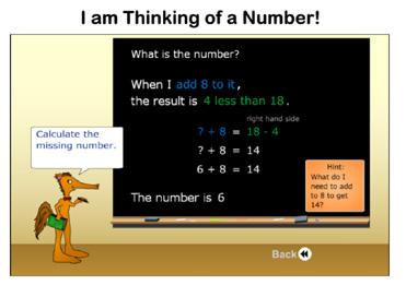 Topic: Problem Solving Something Easier Activity: I am Thinking of a Number!