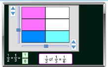 Small step: Multiply fractions by fraction Topic: Multiply & Divide Fractions Activity: Multiply Fraction by Fraction The support area shows pupils how to use the visual model to multiply the two