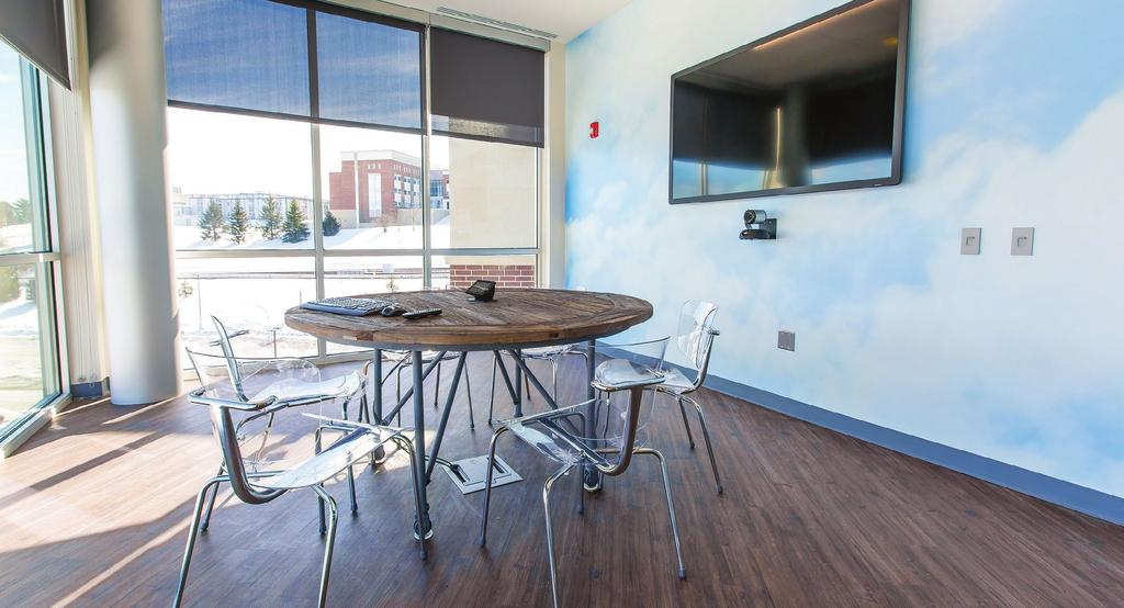 BLUESKYROOM Our signature meeting space features floor-to-ceiling glass walls with a sky backdrop for brainstorming, skype sessions and