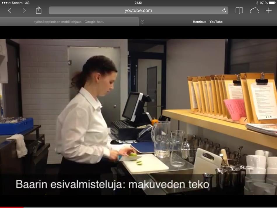 Student from the catering sector studying to become a waitress made a video of