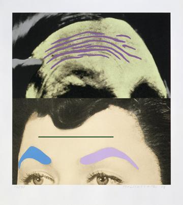 Furrowed Foreheads: Two Foreheads (One Green), 2009, offset lithograph and