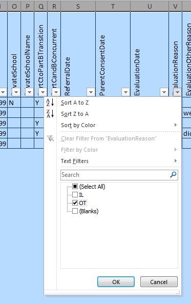 Cycle 4 Review: Sorting the Information in Excel 1. Deselect the Select All option. 2.