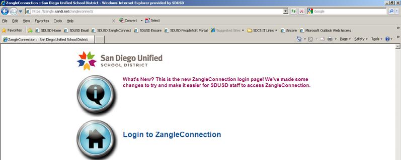 Launching ZangleConnection ZangleConnection is a collection of Zangle web applications, including TeacherConnection (a webbased application used to take attendance), Web Student Profile (a summary of