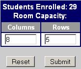 The date defaults to today. 2 Choose a class from the dropdown menu. 4 Enter the number of columns and rows you would like to use.