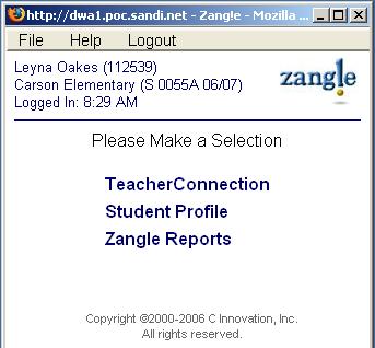 Printing Reports Teachers have the ability to view and print several different reports from ZangleConnection.