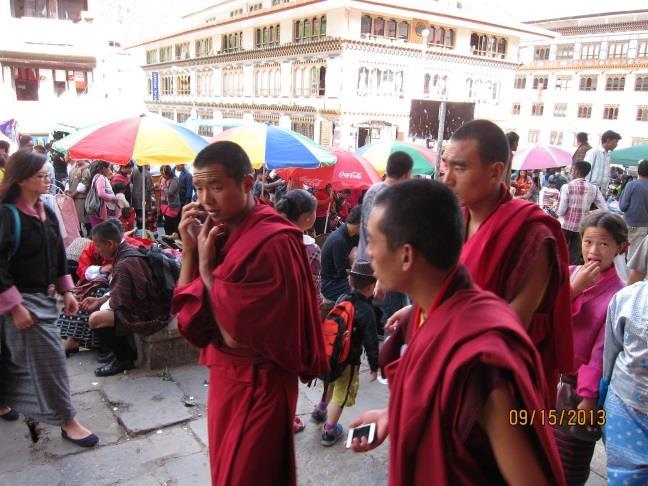 Dancer at the Thimphu Tscheu Festival Monks on Main Lam (street) in Thimphu Seeing Bangkok Before or After the Institute: Since round trip airfare from the United States to the