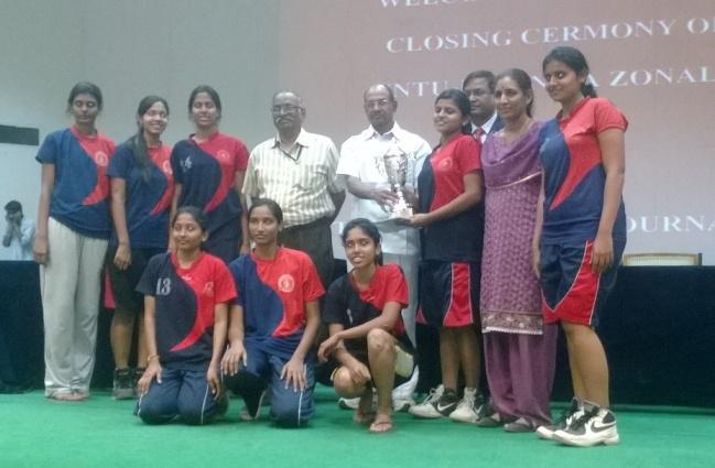 Basketball- Winners- Team members: G. Sushmitha IV IT, M.Alekhya- III ECE,G.Charitha- IV ECE, Sai Amritha- III EEE, A.Spoorthi- II CSE, B. Anisha- II IT, L.