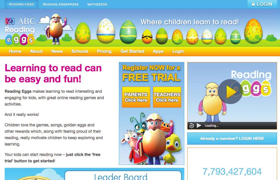 Kick-start your Trial! 01 02 03 04 Click on Teachers Click Here at www.readingeggs.com.au to register your trial.
