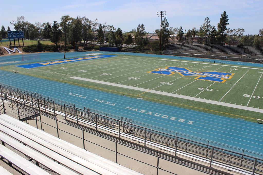 synthetic turf field that supports football and soccer.