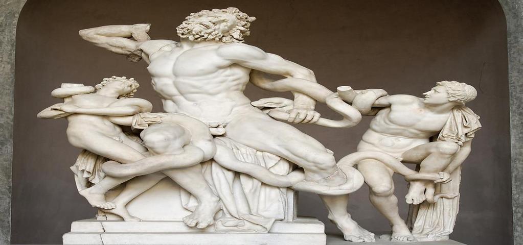 On Laocoön and His Sons (or Laocoön Group ) a monumental sculpture in marble of the Hellenistic period depicting the myth of the Trojan priest and his sons being killed by snakes sent by goddess