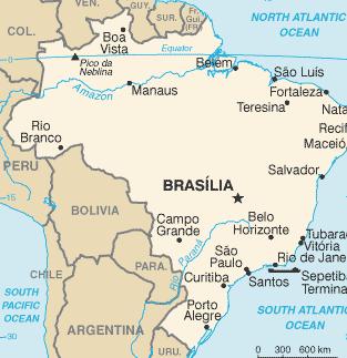 Map of Brazil BRAZIL o Population: 202,656788 (July 2014 est.