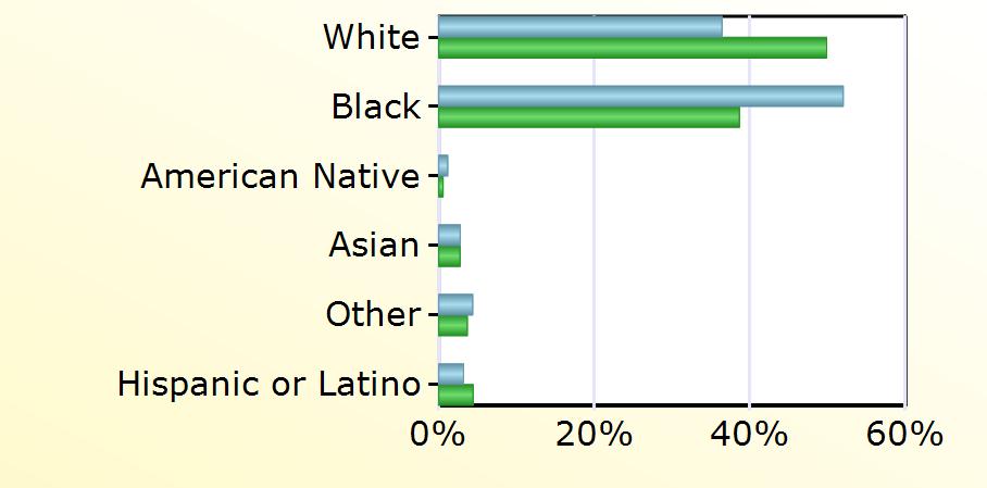 Virginia White 250 13,104 Black 357 10,156 American Native 8 150 Asian 19 720 Other 30 963 Hispanic or Latino 22 1,163 Age