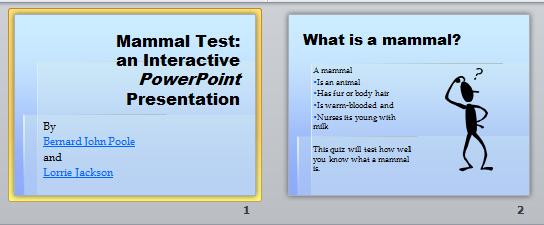 Lesson 10: PowerPoint Presentations Beyond the Basics Fig. 10.15 Title and Introduction Slides You then move to the set of directions which tell the user how to complete the test.