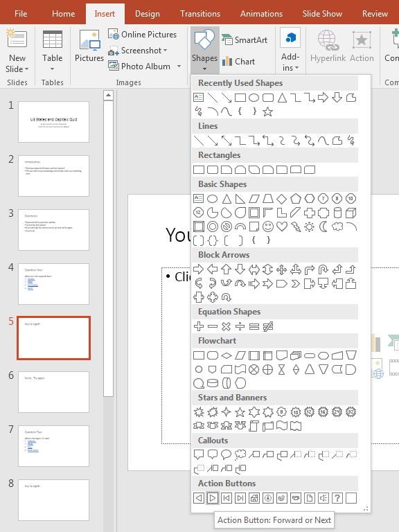ESSENTIAL MICROSOFT OFFICE 2016: Tutorials for Teachers In the Insert Ribbon > Illustrations Group, click on the Shapes icon to show the selection of Shapes you can use in Office 2016 (Fig. 10.