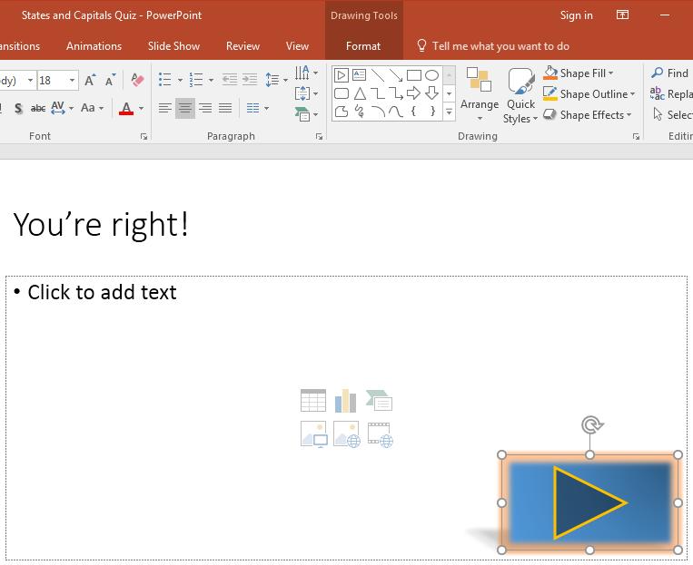 ESSENTIAL MICROSOFT OFFICE 2016: Tutorials for Teachers Notice that your Action Button is a solid color now.