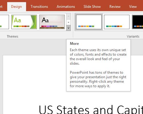 Lesson 10: PowerPoint Presentations Beyond the Basics Hit Esc if necessary to exit the U.S.