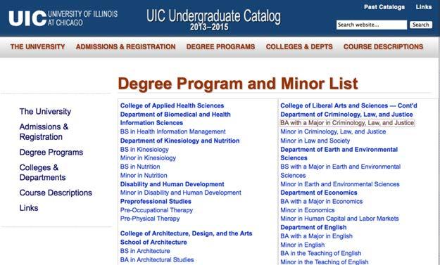 HOW TO VIEW COURSE INFORMATION USING THE UNDERGRADUATE CATALOG.